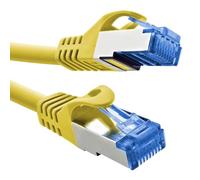 InLine 72655Y Câble patch Cat.6A, S/FTP, TPE (LSZH), CCA, PoE, LAN, Ethernet, câble réseau RJ45 Gigabit, jaune, 0,5 m
