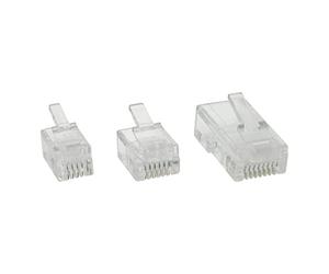 InLine 73016 Lot de 10 connecteurs modulaires 6P6C RJ12 à sertir sur câble plat