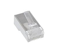 InLine 73098t Lot de 100, Prise modulaire 8P8 C RJ45 à sertir sur câble Rond blindé Noir