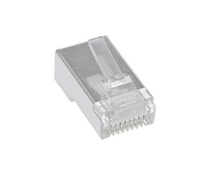 InLine 73098t Lot de 100, Prise modulaire 8P8 C RJ45 à sertir sur câble Rond blindé Noir
