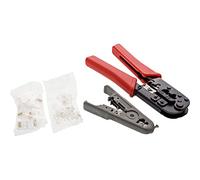 InLine 74100i Set Pince à sertir pour RJ45, avec Pince, Pince à dénuder et fiche Western Rouge