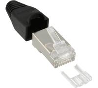 Connecteur à sertir RJ45 8P8C blindé avec filetage + protection anti-pliage noir 10 pcs.