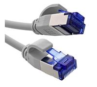 InLine 74914 Câble patch fin, catégorie 6A, S/FTP, TPE (LSZH) flexible, PoE, cuivre (CU), LAN, Ethernet, câble réseau RJ45 Gigabit, gris, 1,5 m