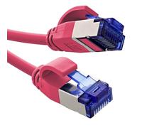 InLine 74914M Câble patch fin, catégorie 6A, S/FTP, TPE (LSZH) flexible, PoE, cuivre (CU), LAN, Ethernet, câble réseau RJ45 Gigabit, magenta, 1,5 m