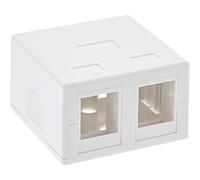 InLine 76202B Boîte de raccordement pour 2 Prises Keystone RJ45 Blanc
