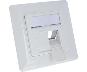 Inline 76202U Kit de Cadre pour 2 modules Keystone RJ45, Snap-in, encastré, Forme étroite 32 mm, boîte réseau avec Champ d'inscription, Blanc