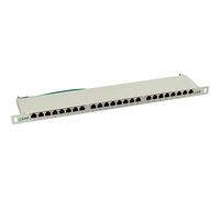 InLine 76224A Panneau de brassage Cat.6 24 voies 48,26 cm (19"), 0,5HE, gris clair, RAL7035