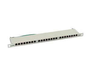 InLine 76224A Panneau de brassage Cat.6 24 voies 48,26 cm (19"), 0,5HE, gris clair, RAL7035