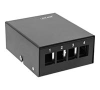 InLine® 76264S Prise panneau de brassage en saillie pour 4x Keystone RJ45, métal, noir RAL9005