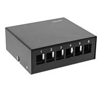 InLine® 76266S Prise panneau de brassage en saillie pour 6x Keystone RJ45, métal, noir RAL9005