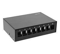 InLine® 76268S Prise panneau de brassage en saillie pour 8x Keystone RJ45, métal, noir RAL9005