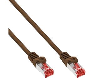 InLine 76422K Câble patch S/FTP (PiMf), Cat.6, 250 MHz, PVC, cuivre, marron, 0,25 m