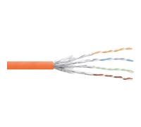 InLine® 76499O Câble de raccordement Cat.6 S/FTP (PiMf), orange, AWG27, PVC, CU, 100m