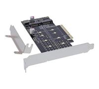 InLine® 76660N Carte PCI Express vers 2 x NVMe M.2 Key M Bifurcation, PCIe x8, avec Support à Profil Bas