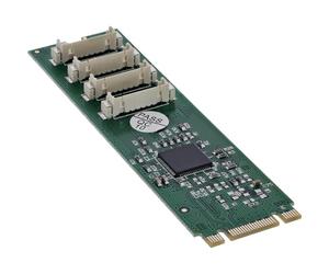 Inline 76660W Carte d'interface M.2 vers 4 fiches série 9 Broches avec Support Low Profile