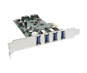 InLine 76664C Carte pCIe, 4 x USB 3.0 2 x sATA II et pCIe avec équerre Low Profile
