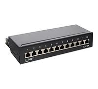Panneau de raccordement, ensemble table / mur Cat.6A, 12 ports, noir RAL9005