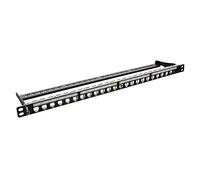 InLine 76824C - Panneau de brassage (vierge) - montable sur rack - noir - 0.5U - 19" - 24 ports