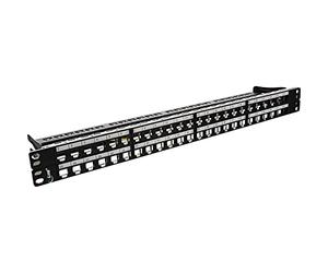 InLine 76848 °C Patch Panel 48 Way Patch Keystone Snap-in Feuille Vide 48.3 cm/48,3 cm Noir