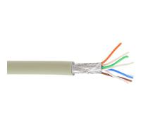 InLine 76899 Câble patch S/FTP (PiMf), catégorie 6A, 500 MHz, sans halogène, cuivre, gris, 100 m
