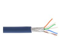 InLine® 76899B Câble patch, S/FTP (PiMf), Cat.6A, 500MHz, sans halogène, cuivre, bleu, 100m