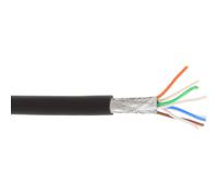 InLine® 76899S Câble patch, S/FTP (PiMf), Cat.6A, 500MHz, sans halogène, cuivre, noir, 100m