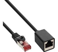 InLine® 76911X Rallonge câble patch, S/FTP (PiMf), Cat.6, 250MHz, sans halogène, cuivre, noir, 1m