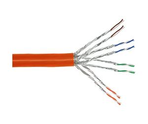 InLine 77500I Câble d'installation duplex Cat.7a, S/FTP (PiMF), 2 x 4 x 2 x 0,58 AWG23, 1200 MHz, sans halogène, orange, 500 m