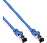 InLine® 78833B Câble patch, S/FTP (PiMf), Cat.8.1, 2000MHz, sans halogène, cuivre, bleu, 0,3m