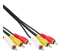 InLine 89650 câble video composite 0,5 m 3 x RCA Noir