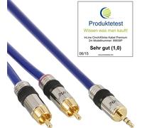 InLine® 89939P Câble RCA/Jack, PREMIUM, 2x RCA mâle à 3,5mm jack mâle, 2m