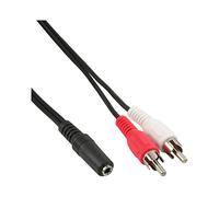 InLine 89940E Câble 2 RCA Mâle vers Jack 3,5 mm Noir 3 m