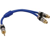 InLine® 89941P Câble Cinch/Jack, PREMIUM, 2x Cinch prise femelle à 3,5mm prise jack, 0,25m