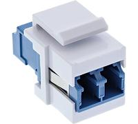 InLine 89988A LWL Keystone Embrayage Snap-in blanc, duplex LC/LC, Singlemode, bleu, douille en céramique