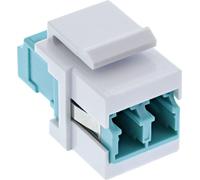 InLine® 89988B Fibre optique Keystone Snap-in raccord blanc, duplex LC/LC, multimode, turquoise, douille céramique