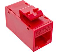InLine 8er Pack Keystone RJ45 Buchse/Buchse ungeschirmt Cat.6A rot (76217R)
