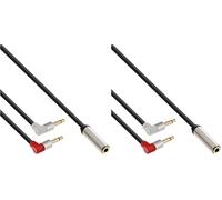 InLine 99251 Slim Audio Câble adaptateur pour casque audio d'avion 2 x jack 3,5 mm ST vers jack 3,5 mm BU 3 broches 0,15 m (Lot de 2)