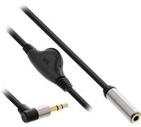 Inline - 99253C - Slim Cable audio jack 3,5 mm ST coude vers femelle avec controle du volume 0,25 m