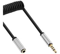 InLine 99282 2 m 3.5 mm 3.5 mm Aluminium, Noir Câble Audio - Cables de Audio (2 m, 3.5 mm, 3.5 mm, Male Connector, Female Connector, Aluminium, Noir)