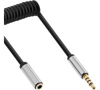 InLine® 99284 Câble spiralé audio mince jack 3,5 mm ST/BU, 4 broches, stéréo, 0,5 m
