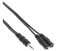 InLine® 99300C Klinken Y-Kabel, 3,5mm Klinke Stecker an 2x 3,5mm Klinke Buchse, Stereo, 3m