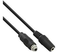 InLine 99303 N Câble Adaptateur Audio pour encastrer avec Filetage, 3,5 mm stéréo Femelle vers Femelle 0,6 m Noir