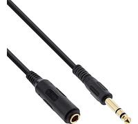 InLine 99971 Rallonge pour casque stéréo Jack 6,3 mm Connecteurs plaqués or 1 m