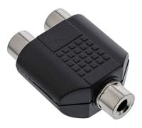InLine® adaptateur audio, 3,5mm jack femelle mono vers 2x Cinch femelle
