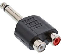 InLine® adaptateur audio, 6,3mm jack mâle à 2x RCA femelle, mono