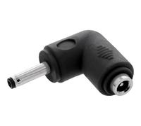 Inline Adaptateur coudé DC 3,5 x 1,35 mm mâle/Femelle Noir | Direction de connexion latérale pour les situations d'installation étroites, jusqu'à 12 V et 2 A, design passif