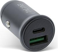 InLine® Adaptateur d'alimentation USB pour voiture Power Delivery, USB-A + USB Typ-C, gris