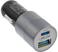 InLine® Adaptateur d'alimentation USB pour voiture Quick Charge 3.0, 12/24VDC à 5V DC/3A, USB-A+USB-C