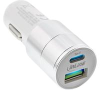 InLine® Adaptateur d'alimentation USB pour voiture Quick Charge 3.0, 12/24VDC à 5V DC/3A, USB-A+USB-C