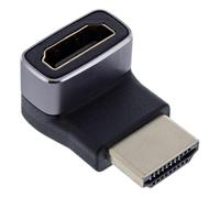 Inline Adaptateur HDMI A mâle vers A Femelle coudé à 90° vers Le Haut, 8K UHD, Contacts plaqués Or, boîtier en Aluminium, pour raccordement et rallonge de câbles HDMI 17991G